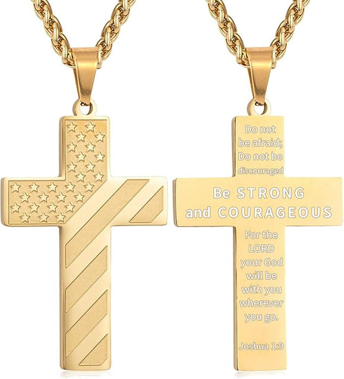 American Flag | Cross Pendant Chain